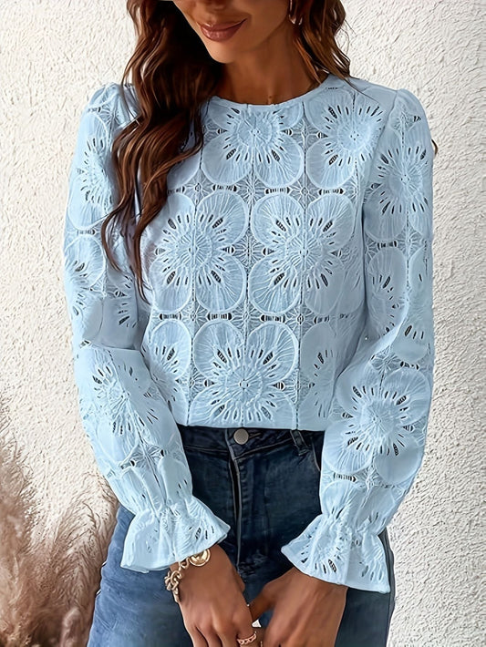 Women’s Lace Long Sleeve Floral Blouse Marry Lou