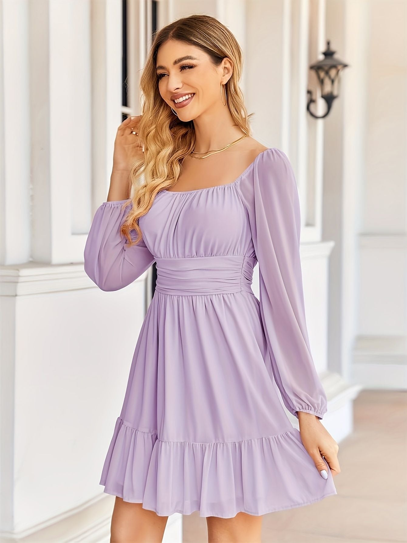 Women’s Mesh Mini Dress with Ruffles Marry Lou