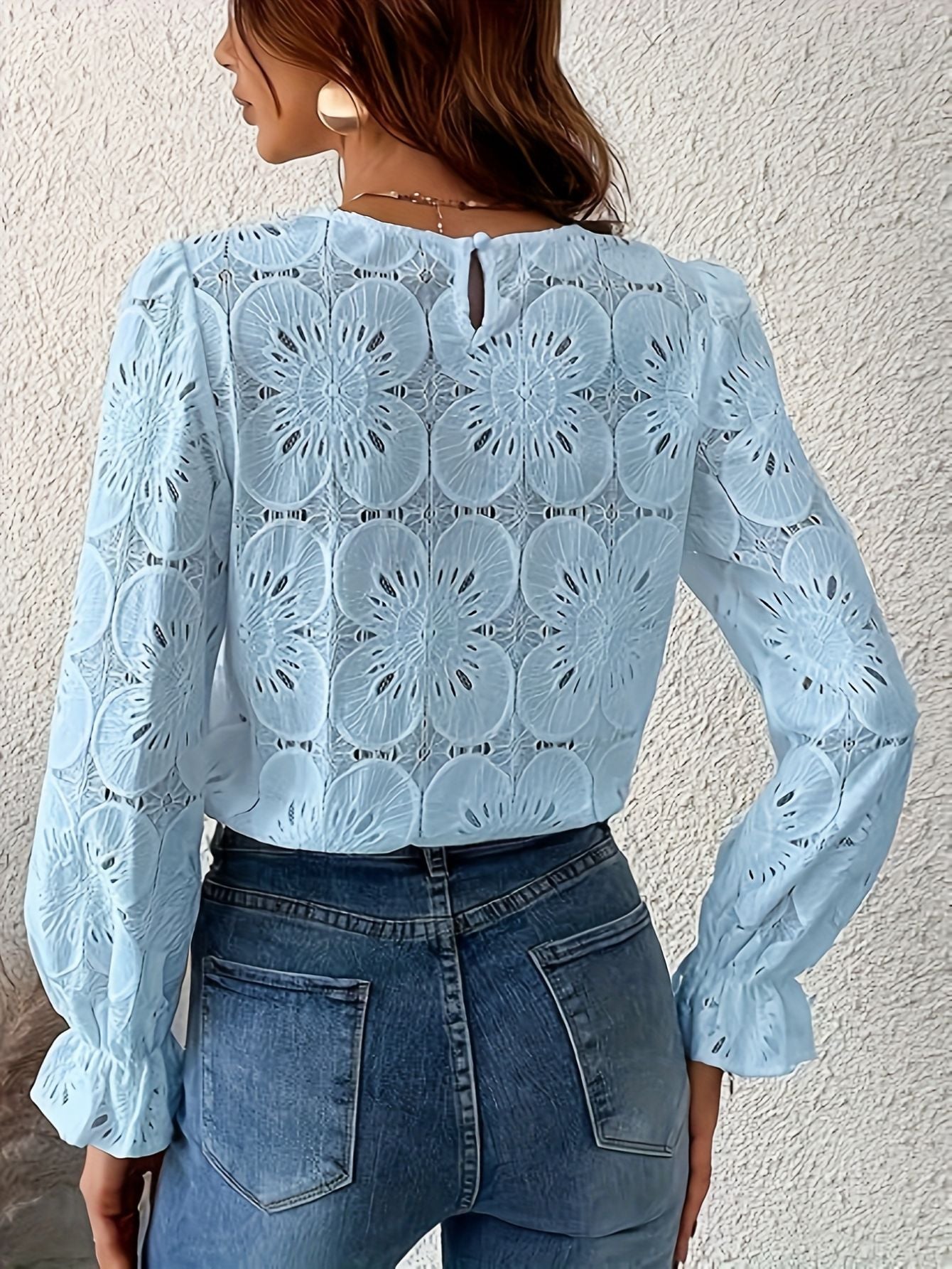 Women’s Lace Long Sleeve Floral Blouse Marry Lou