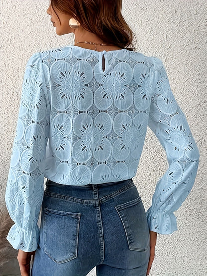 Women’s Lace Long Sleeve Floral Blouse Marry Lou