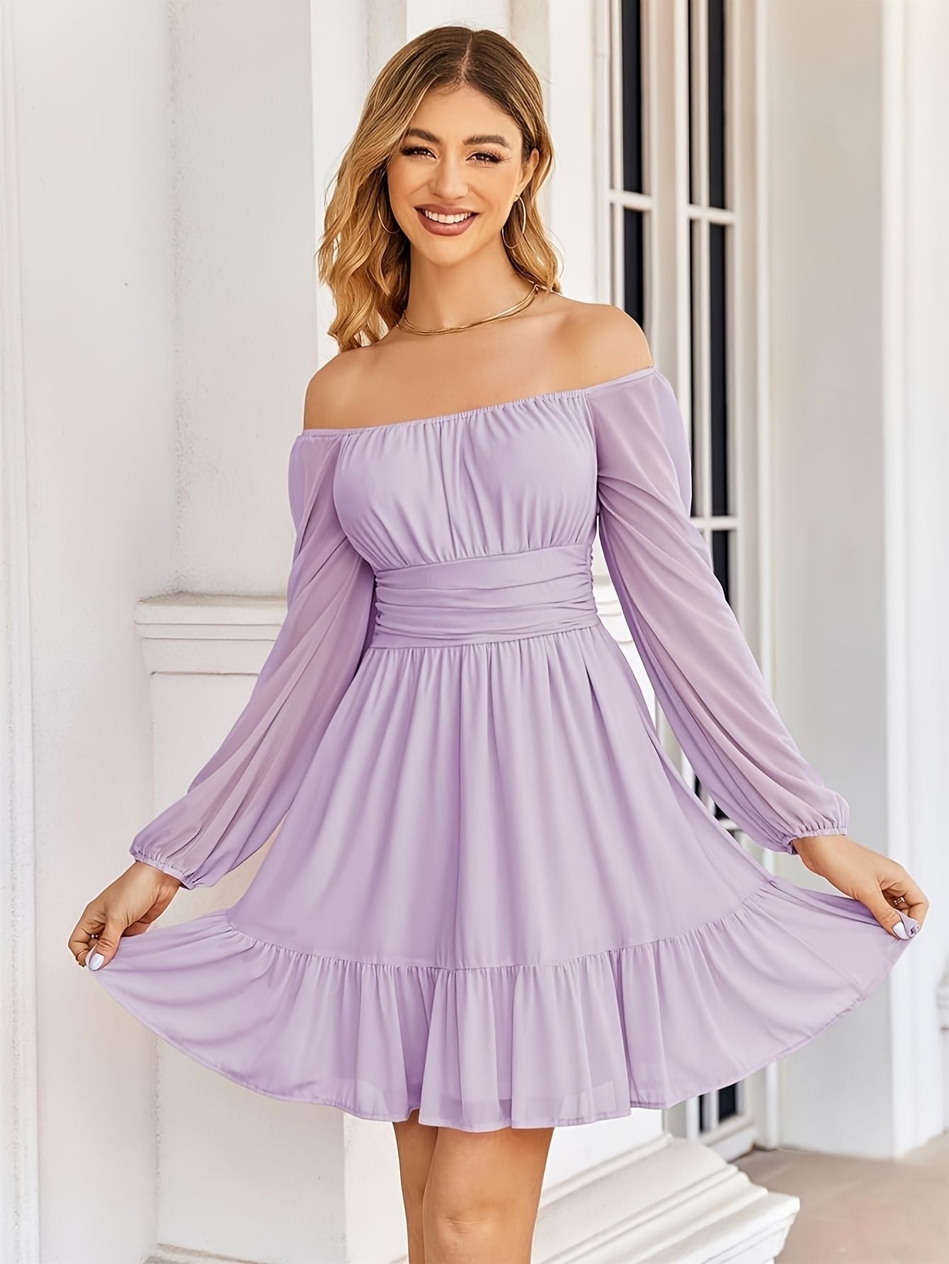 Women’s Mesh Mini Dress with Ruffles Marry Lou
