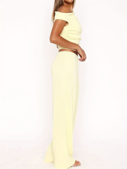Women’s Off-Shoulder Top and Pants Set Marry Lou