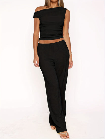 Women’s Off-Shoulder Top and Pants Set Marry Lou