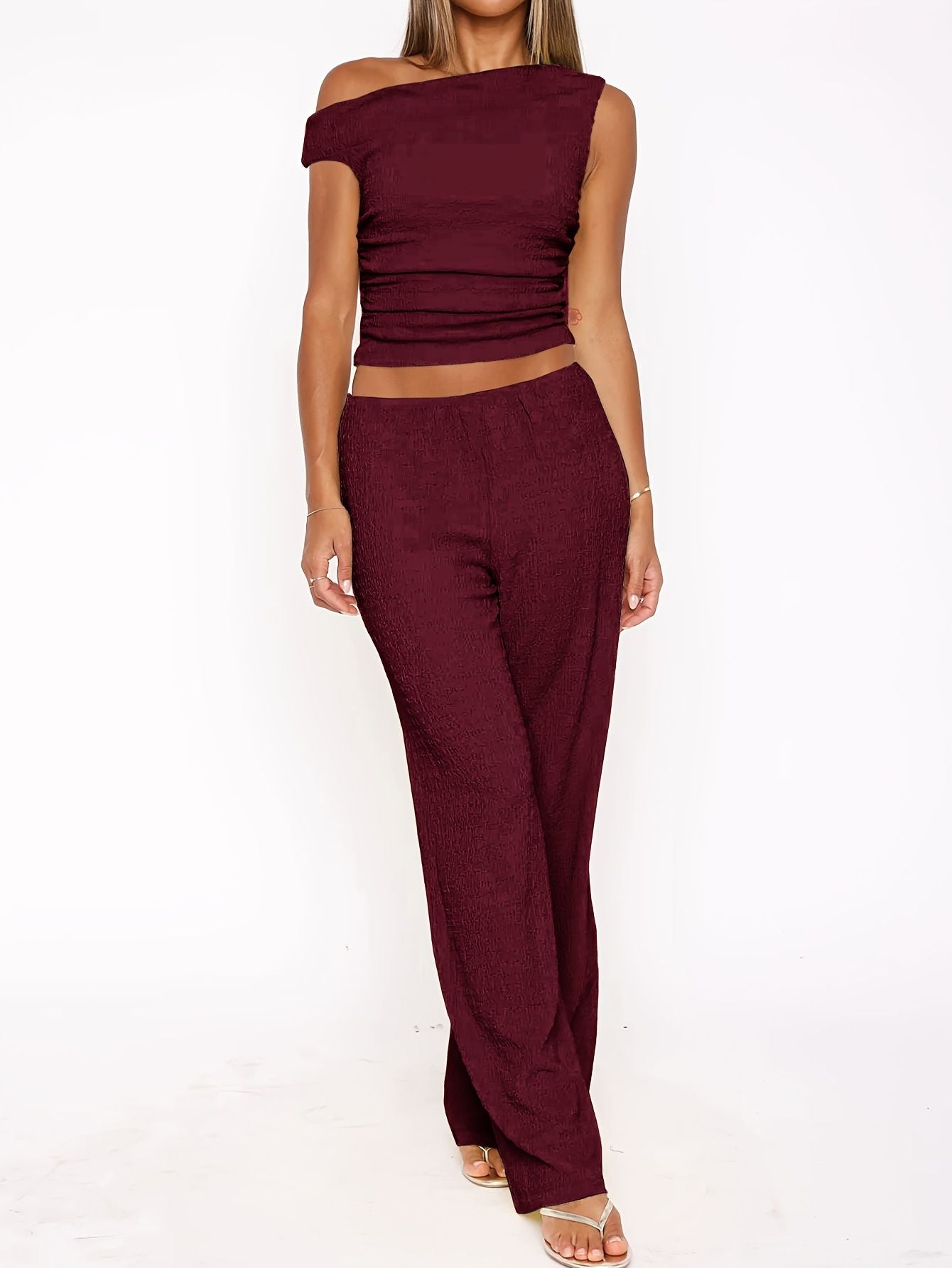 Women’s Off-Shoulder Top and Pants Set Marry Lou